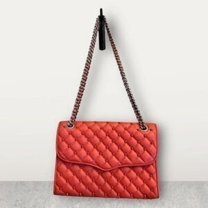Rebecca MINKOFF coral studded quilted cross body purse EXCELLENT condition